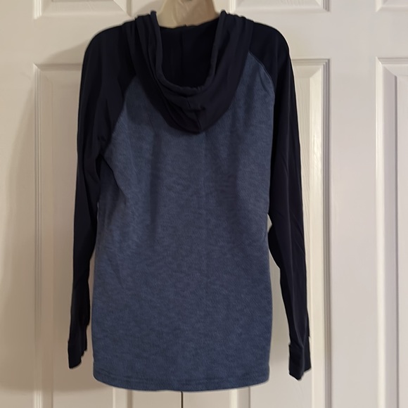 Men’s hooded long sleeve waffle Henley style T-shirt - Picture 2 of 3